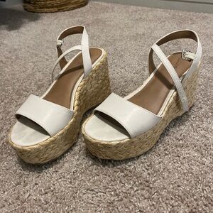 Women's White Wedge Sandals